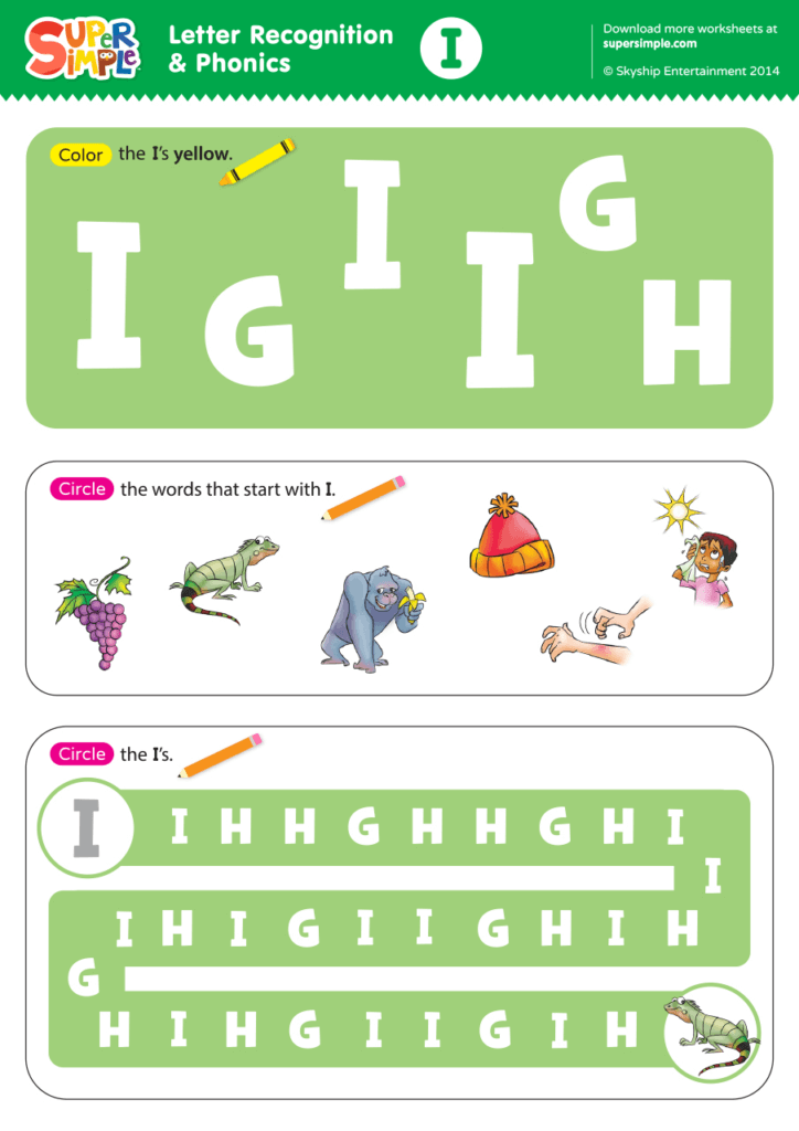 Letter Recognition Phonics Worksheet I Uppercase Super Simple