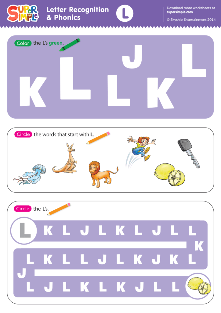 L Alphabet Worksheet Practice Writing The Letter L In Uppercase And 