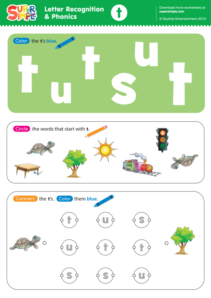 Letter S And T Worksheets