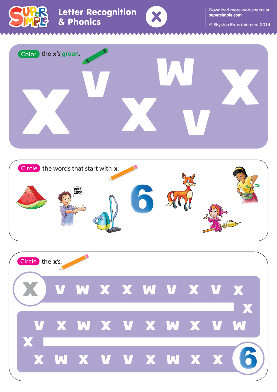 Letter Recognition Phonics Worksheet A lowercase Super Simple F53