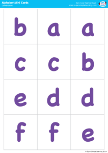 Lowercase Alphabet Mini Cards - Super Simple