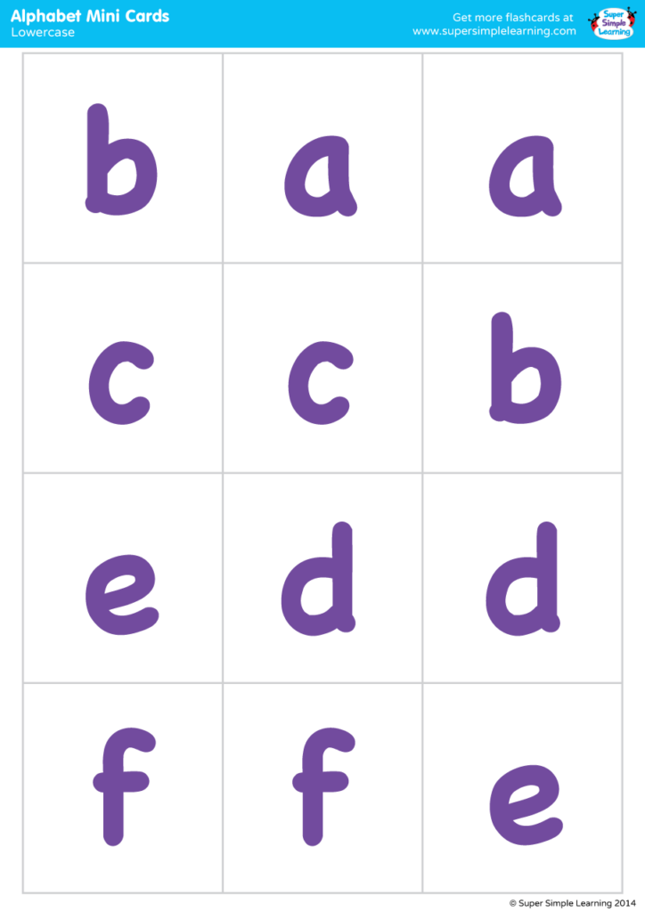 Lowercase Alphabet Mini Cards Super Simple