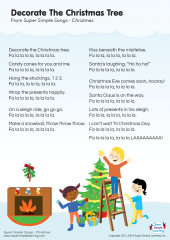 Decorate The Christmas Tree Lyrics Poster - Super Simple