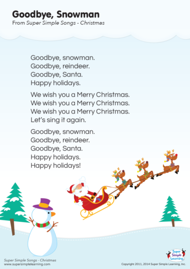 Goodbye, Snowman Lyrics Poster - Super Simple