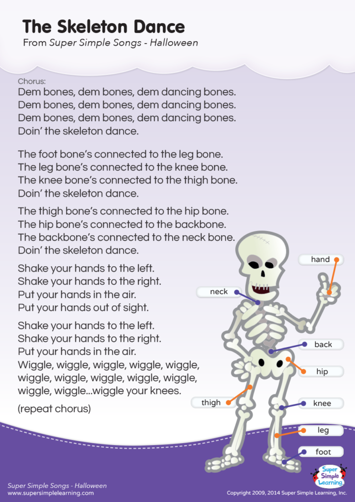 The Skeleton Dance Lyrics Poster Super Simple