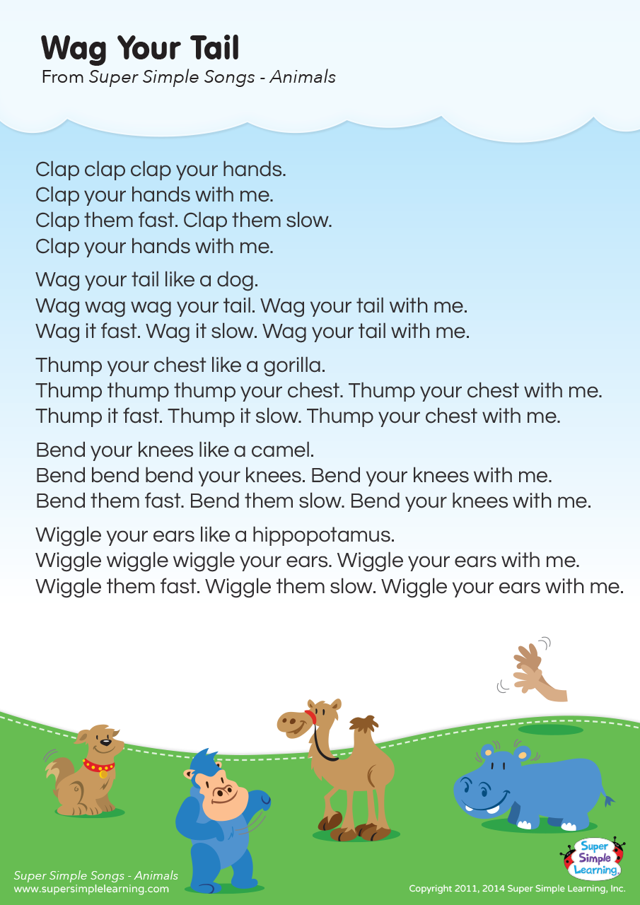 Wag Your Tail Lyrics Poster Super Simple