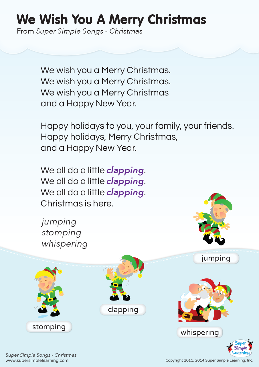 We Wish You A Merry Christmas Lyrics Poster Super Simple