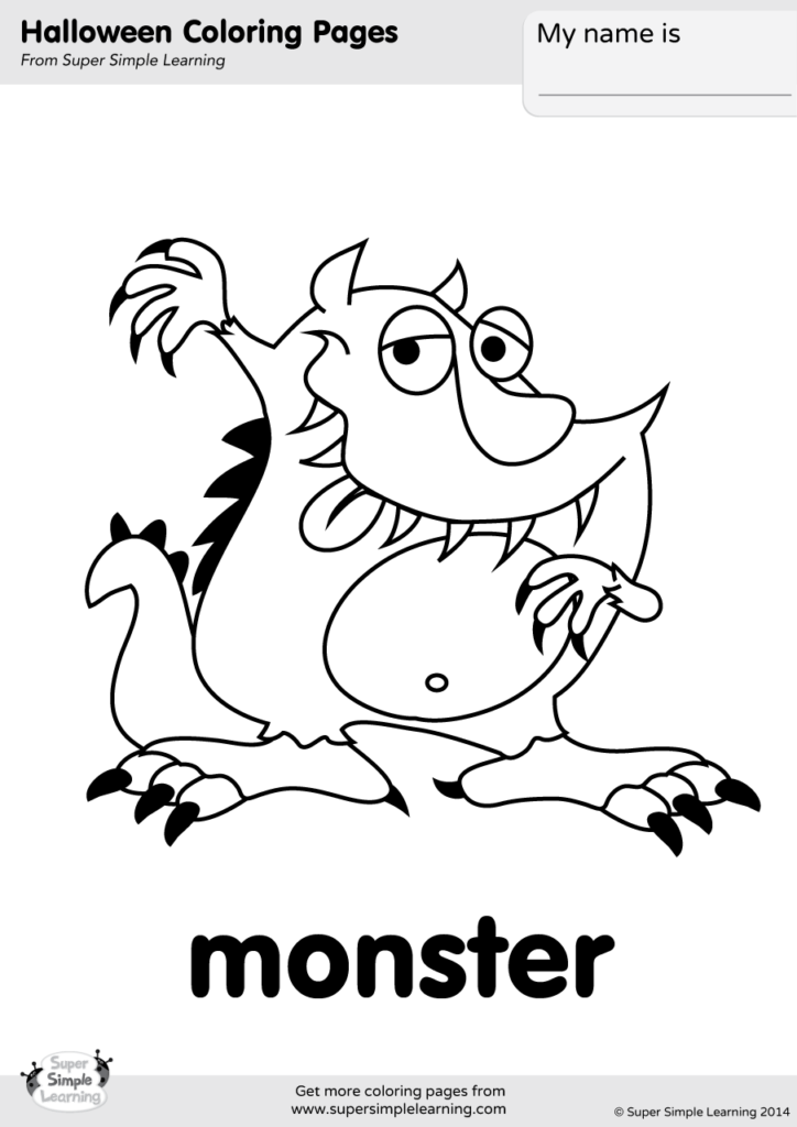 Monster Coloring Page - Super Simple