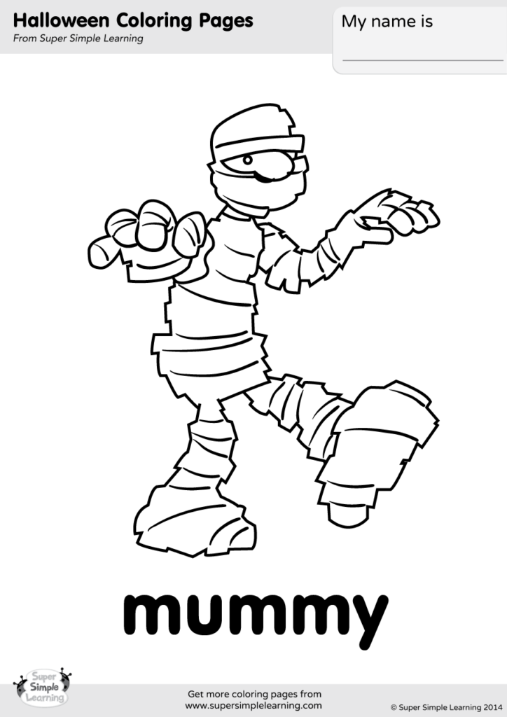 Mummy Coloring Page - Super Simple