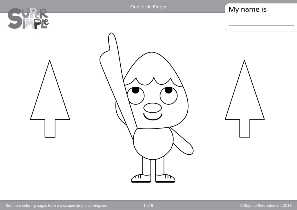 Download One Little Finger Coloring Pages - Super Simple
