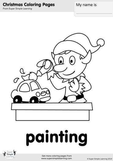 Painting Coloring Page - Super Simple