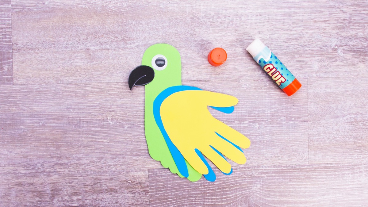 Parrot Craft with Foot and Hand Cut Outs