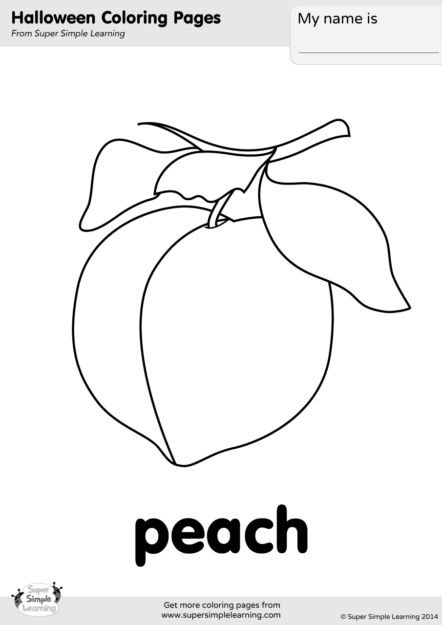 Peach Coloring Page Super Simple