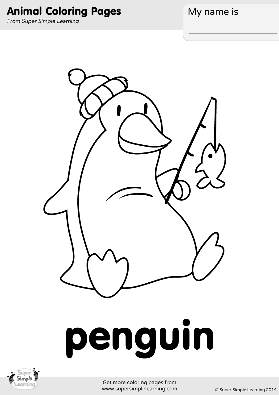 Penguin Coloring Page   Super Simple