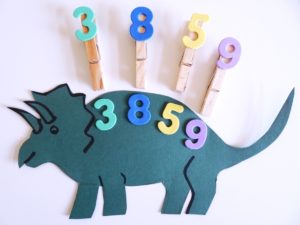 Dinosaur Shapes & Number Pegs
