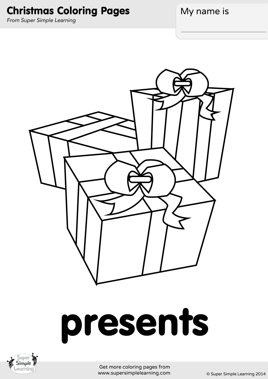 Presents Coloring Page - Super Simple