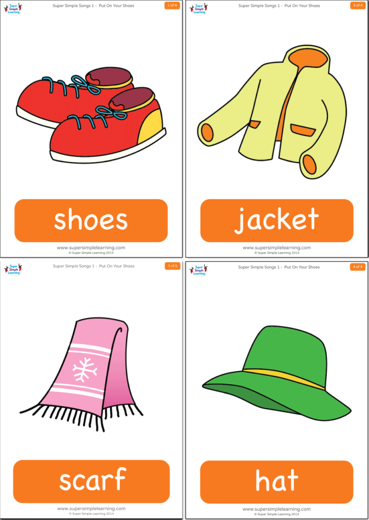 Put On Your Shoes Flashcards - Super Simple