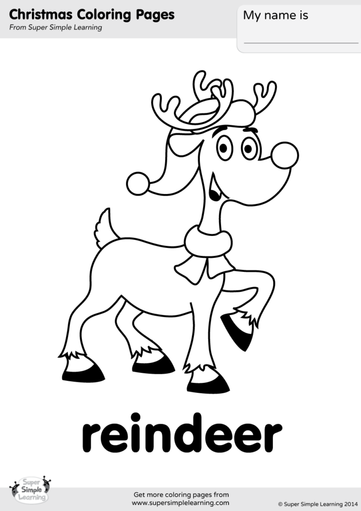 Reindeer Coloring Page - Super Simple