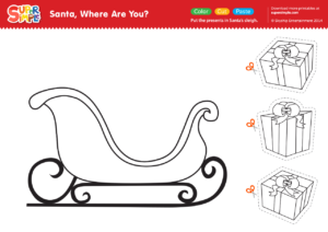 Santa, Where Are You? Worksheet - Put The Presents In Santa's Sleigh ...