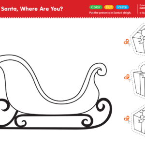 Santa's On His Way Worksheet - Draw Presents - Super Simple