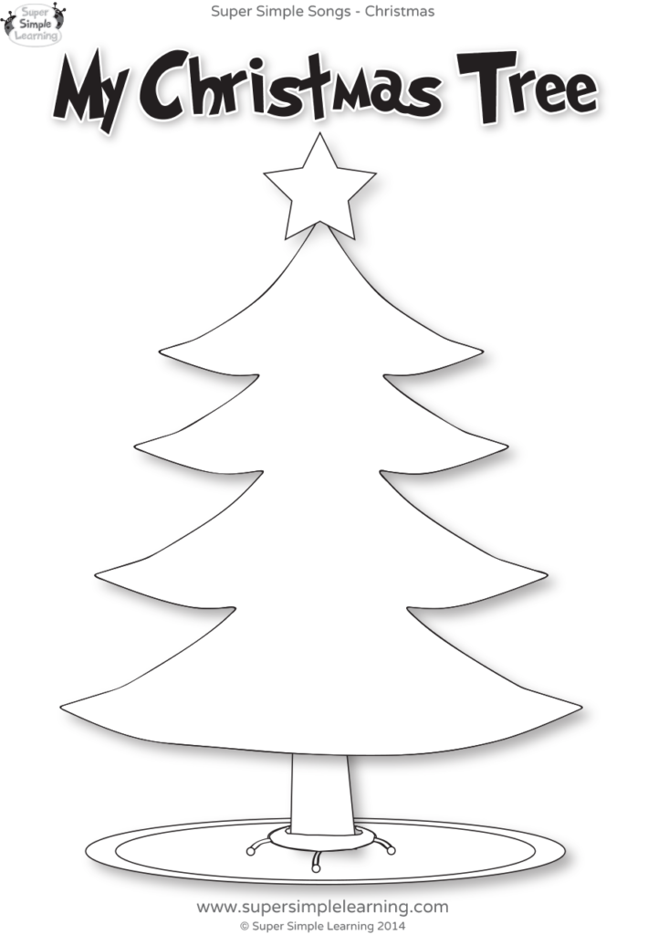 Simple christmas tree black silhouette outline. | CanStock