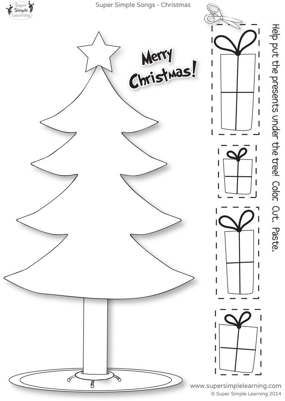 Santa, Where Are You? Worksheet - Presents & Tree - Super Simple