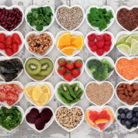 Fruits and Veggies in Heart Dishes