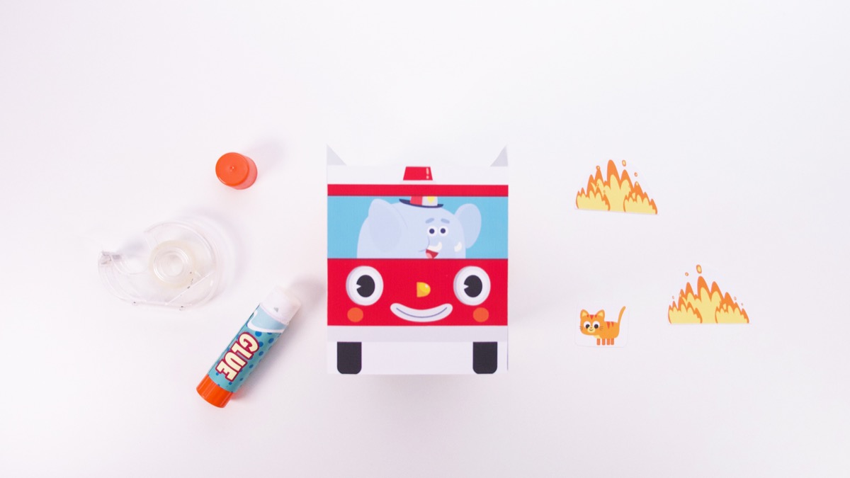 Fire Truck Play Set Craft - Simple Version