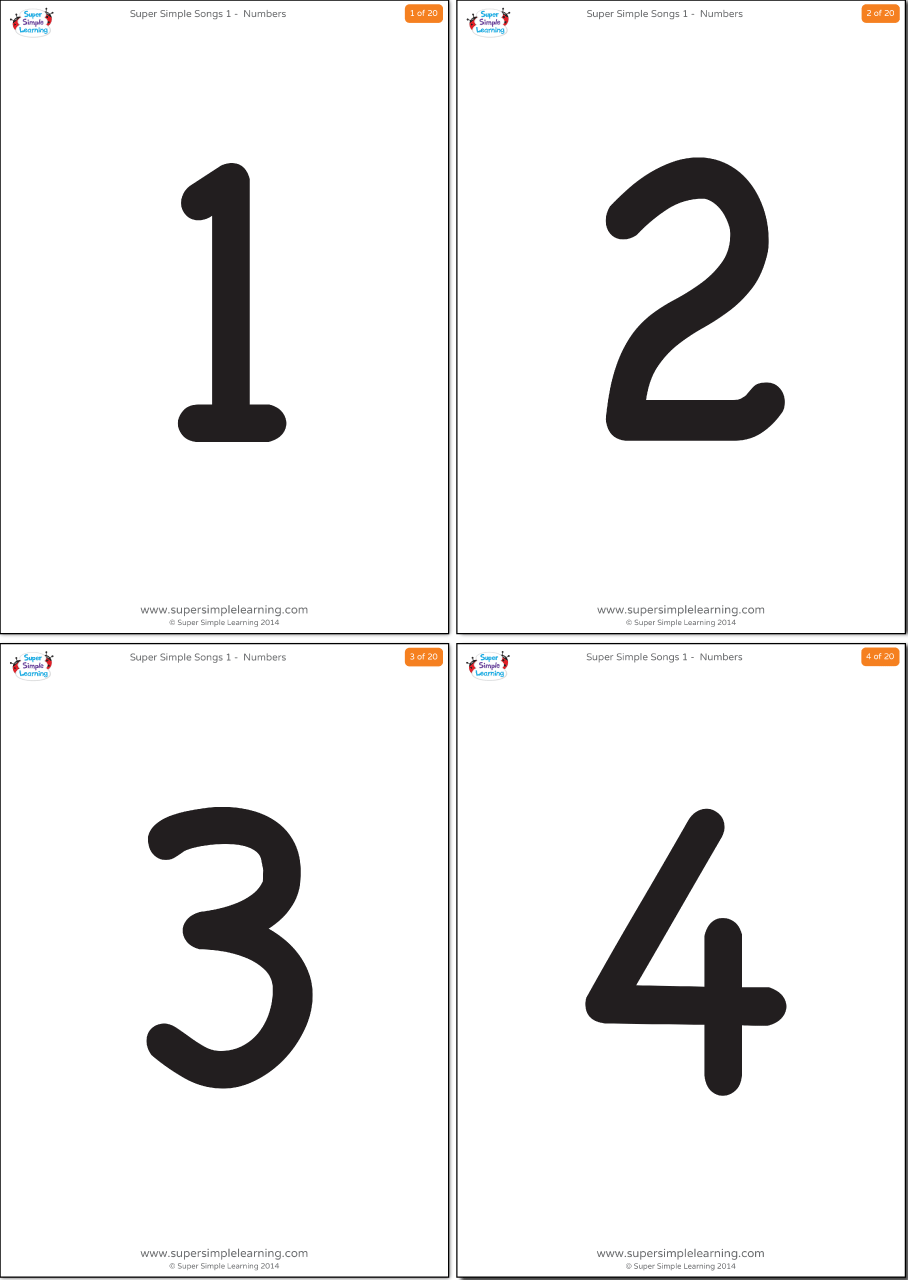Simple Numbers 1 20 Flashcards Super Simple