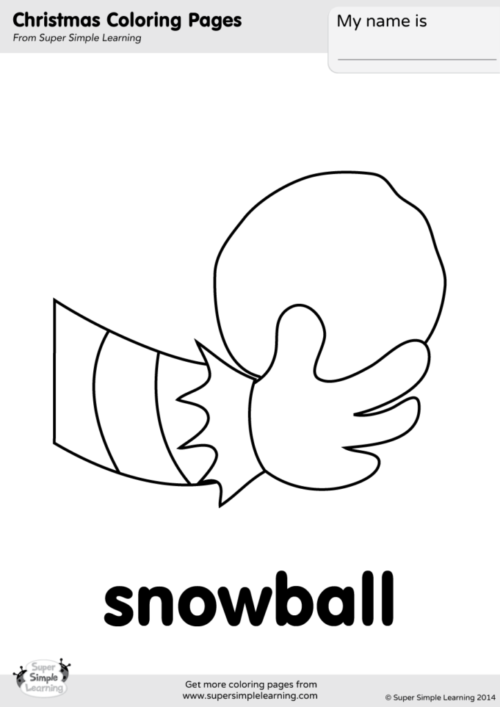 snowball coloring christmas worksheets supersimple simple flashcards supersimplelearning printables