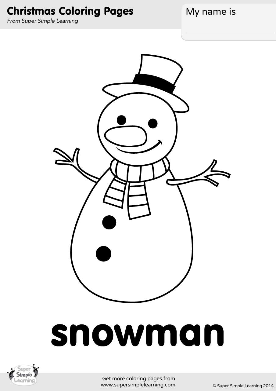 Snowman Coloring Page - Super Simple