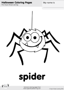 Spider Coloring Page - Super Simple