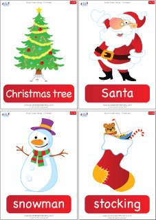 Christmas Vocabulary Word Cards for Kids