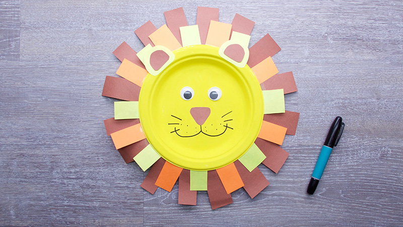 Lion Paper Plate Craft Template