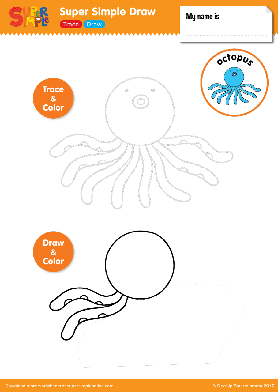 How to draw a Baby Octopus. Easy drawing, step by step, perfect for kids!  Let's draw kids. | Drawing for kids, Cool easy drawings, Easy drawings for  kids