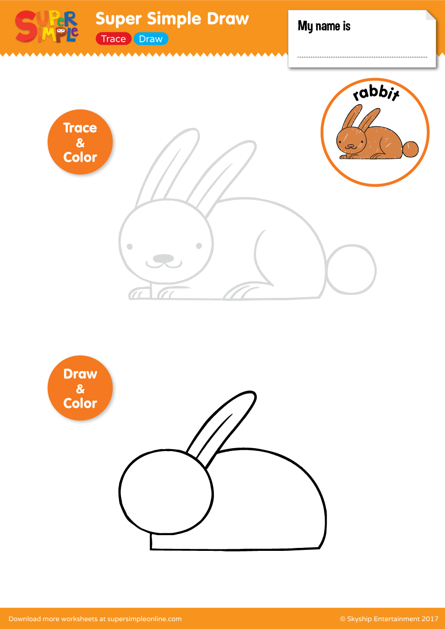 Easy and Simple Rabbit Drawing - YouTube