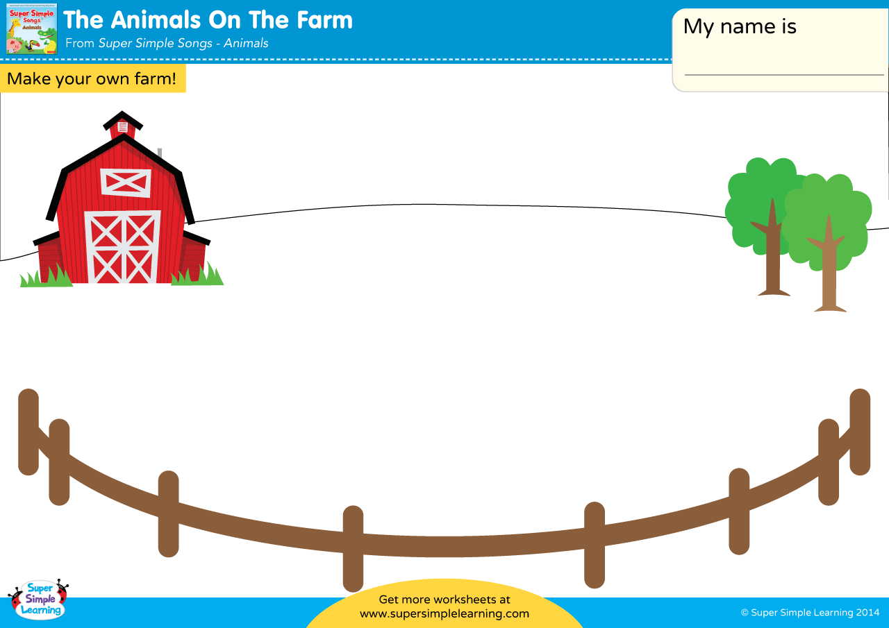 The Animals On The Farm Worksheet - Make Your Own Farm - Super Simple