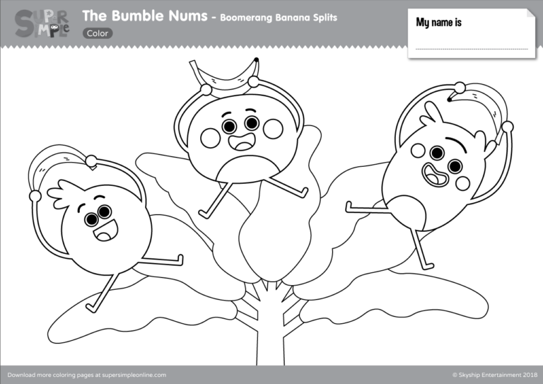 The Bumble Nums Color - Episode 13 - Boomerang Banana Splits - Super Simple