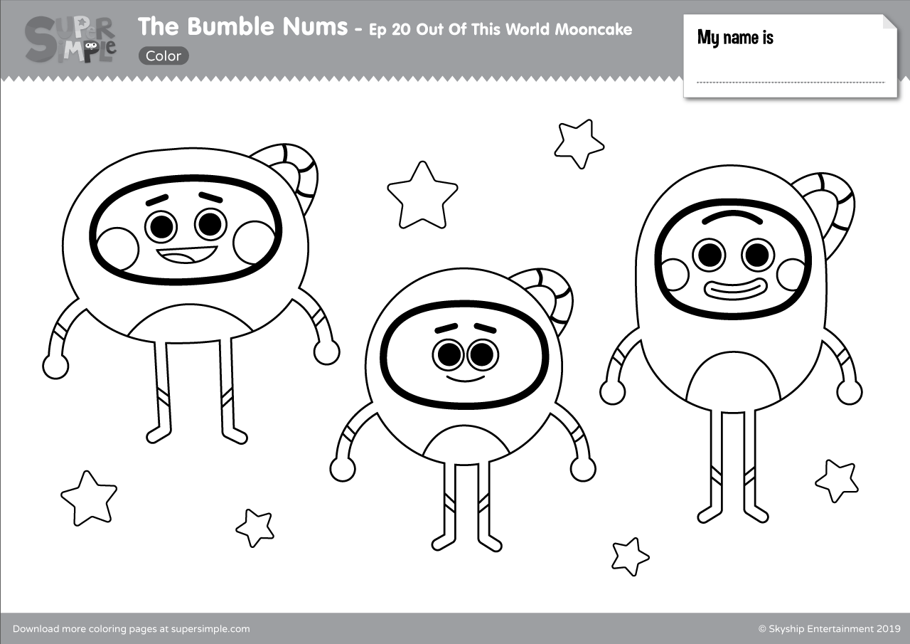 The Bumble Nums Color - Episode 20 - Out Of This World Mooncake - Super Simple