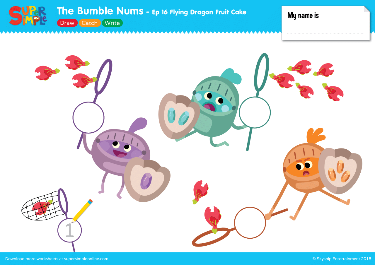 The Bumble Nums - Ep 16 - Count, Write, & Draw - Super Simple