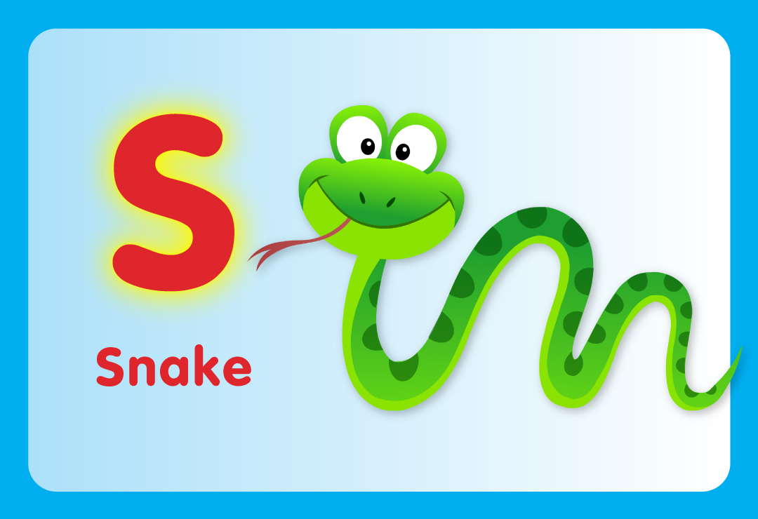 Как будет по английски змей. Английский алфавит змейка. Змея буквой s. Английская буква s. Змеи карточки.