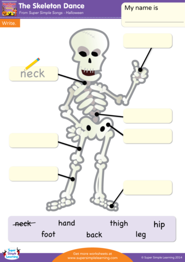 The Skeleton Dance Worksheet - Write - Super Simple