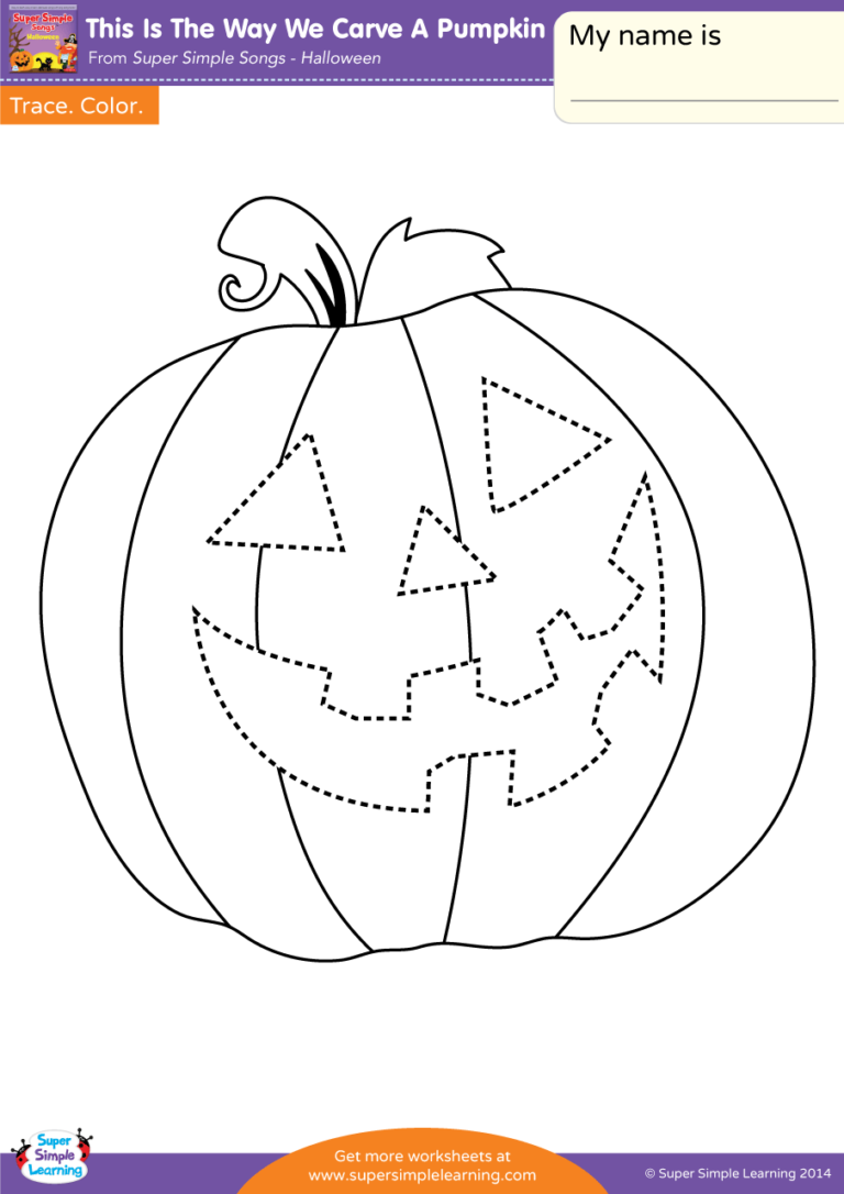 This Is The Way We Carve A Pumpkin Worksheet Trace Super Simple