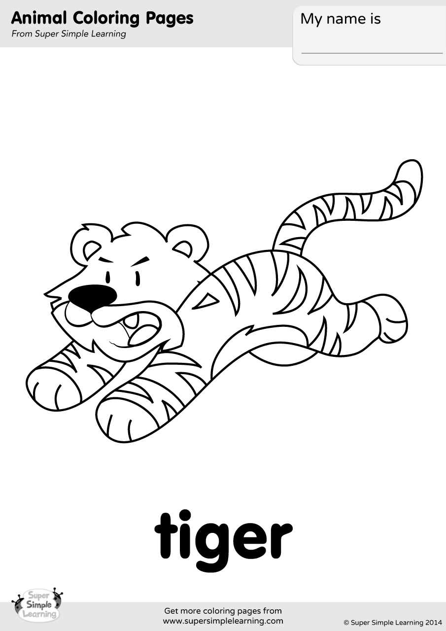 Tiger Coloring Page   Super Simple