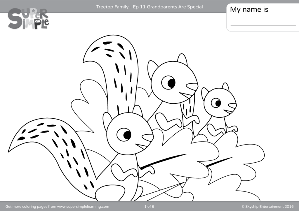 Treetop Family Coloring Pages Episode 11 Super Simple
