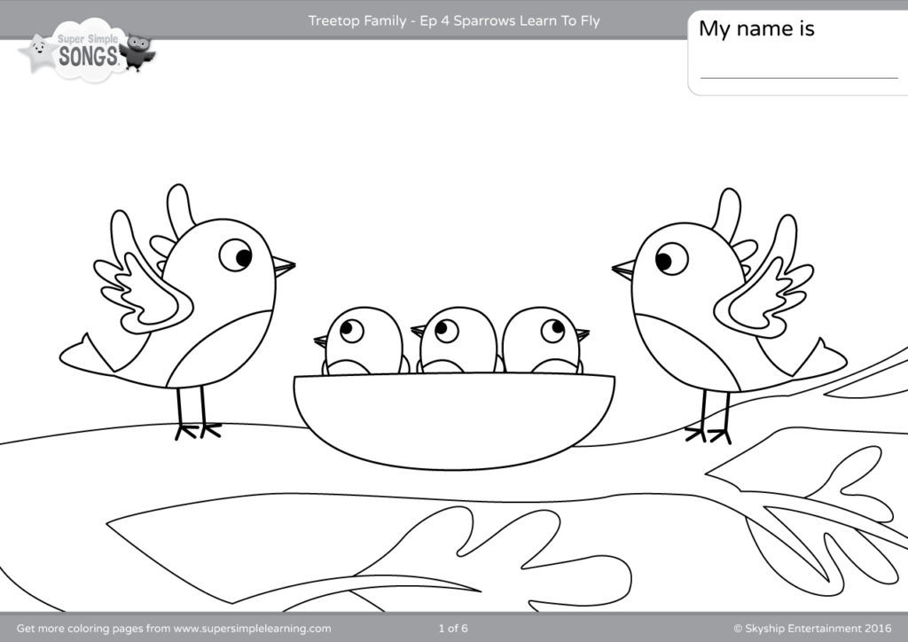 Treetop Family Coloring Pages Episode 4 Super Simple