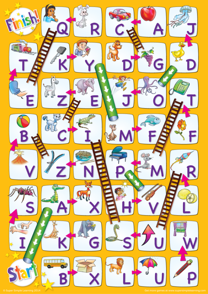 Uppercase Alphabet Chutes Ladders Game Super Simple