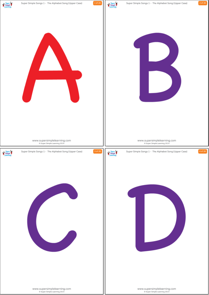 uppercase alphabet flashcards super simple