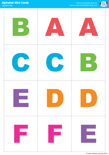 Uppercase Alphabet Mini Cards (Colorful Version) - Super Simple