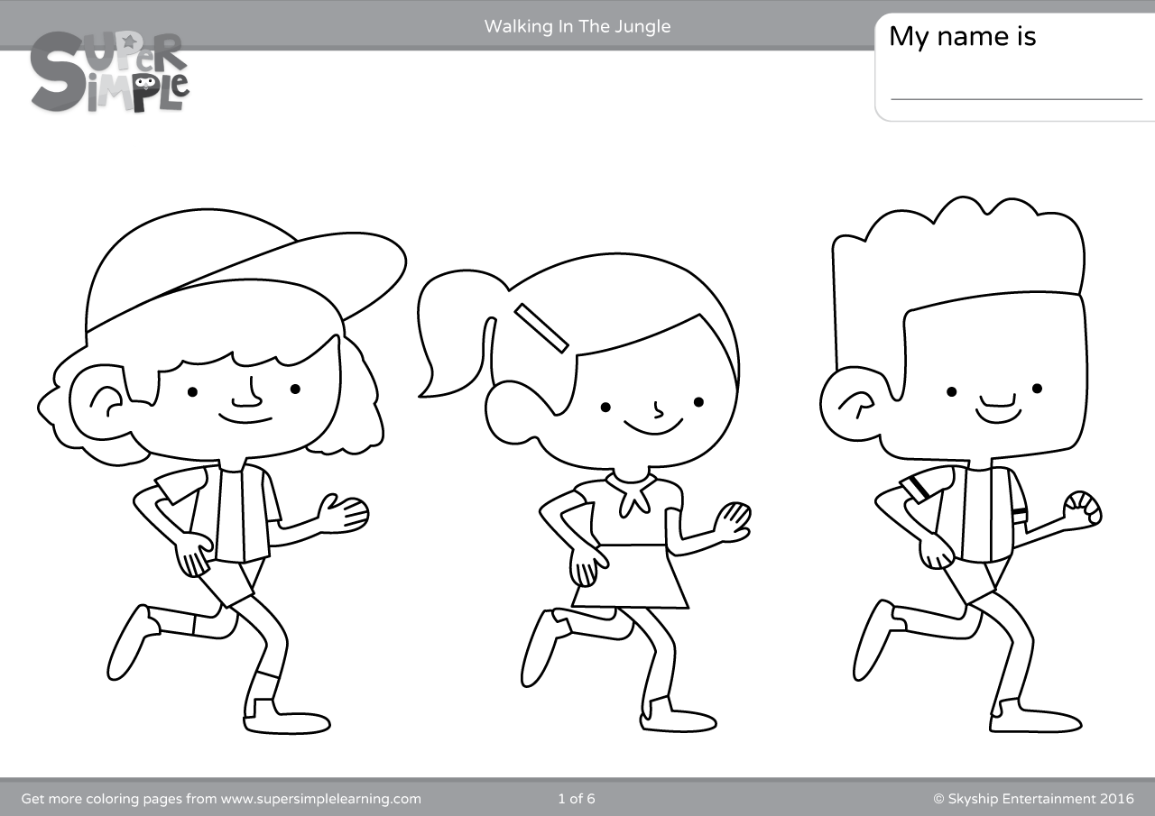 Walking In The Jungle Coloring Pages   Super Simple